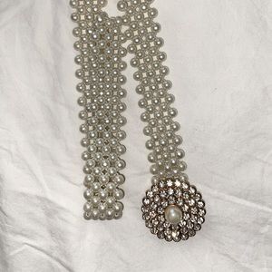 Pearl Crystal Stretchy Elastic Waist Belt